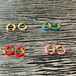 4 pairs of colorful baublebar hoops